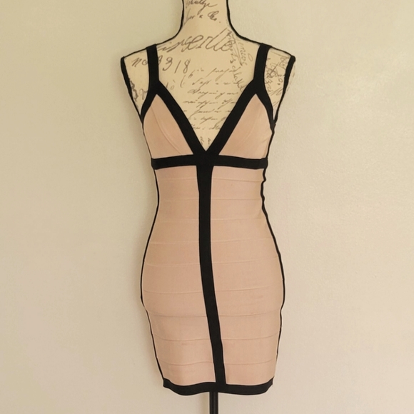 Dresses & Skirts - Bandage dress, beige and black   size Small
